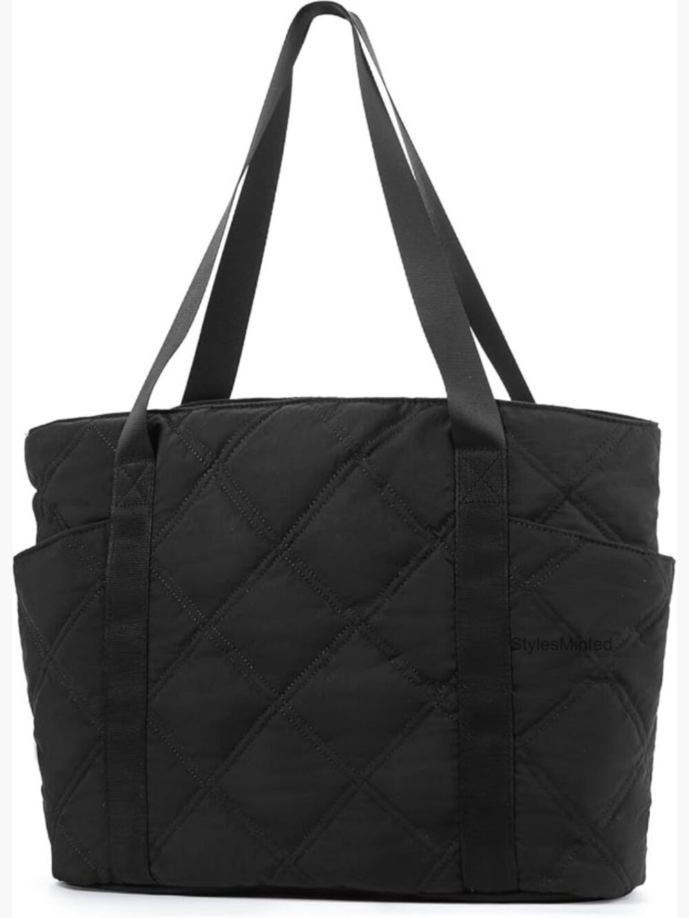 Large Quilted Puffy Tote Bag for Women, Laptop Crossbody, Lightweight Shopper